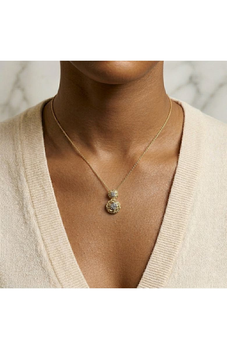 Haus of Brilliance 14K Yellow Gold Plated Sterling Silver 1/2 Cttw Lab Grown Diamond Rose Pendant Necklace, Alternate, color, Yellow Gold Over Silver