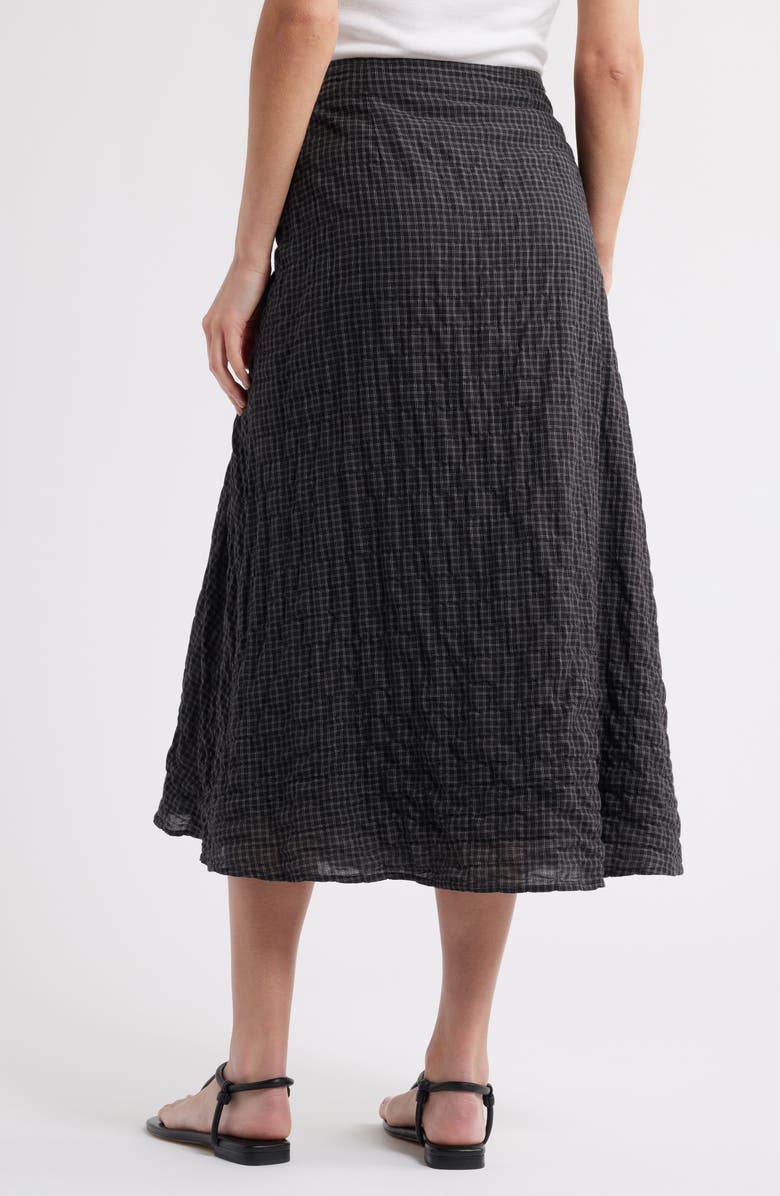 MARGARET O'LEARY Clementine Check Side Ruched Cotton Skirt, Alternate, color,