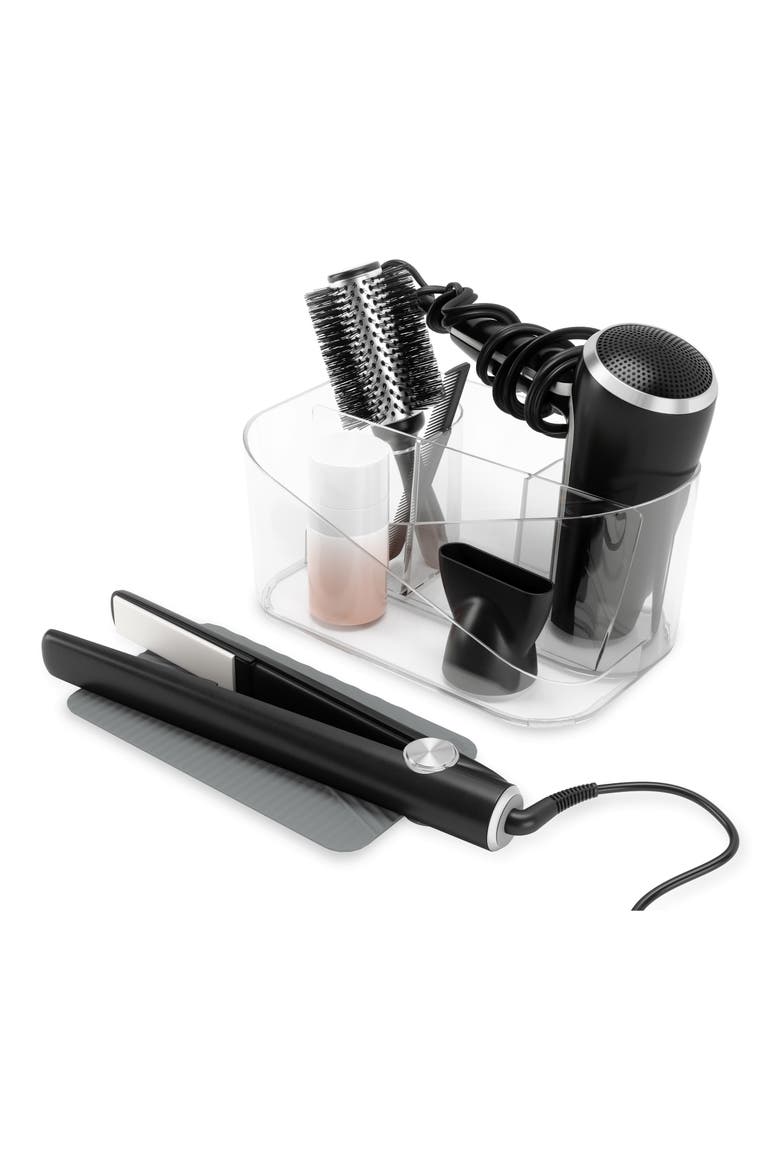 Glam Hair Tool Organizer, Alternate, color, CLEAR/ CHARCOAL
