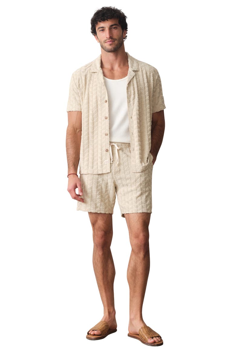 Leo Terry Drawstring Shorts, Alternate, color, NATURAL GEO