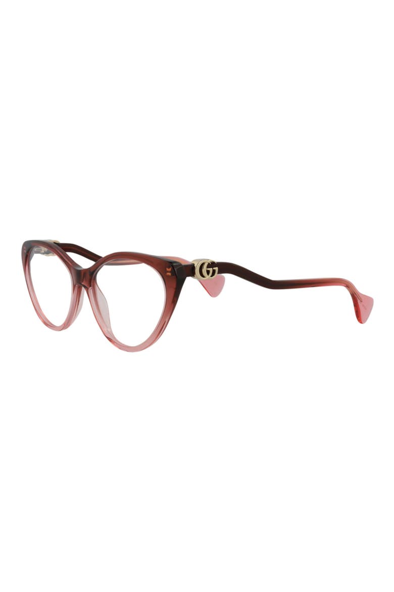52mm Cat Eye Optical Glasses, Alternate, color, BURGUNDY BURGUNDY TRANSPARENT
