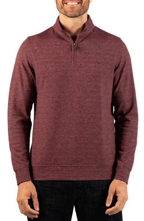Melange Twill Quarter Zip Pullover