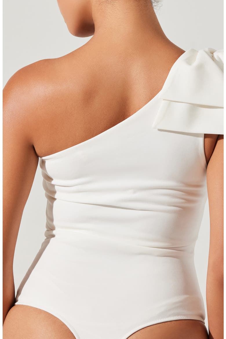 Jalessa One-Shoulder Bodysuit, Alternate, color, WHITE