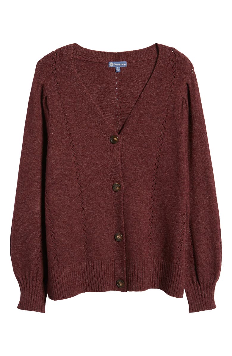 Wit & Wisdom Blouson Sleeve Pointelle Cardigan, Alternate, color,