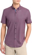 CONSTRUCT Slim Fit 4-Way Stretch Short Sleeve Button-Up Shirt