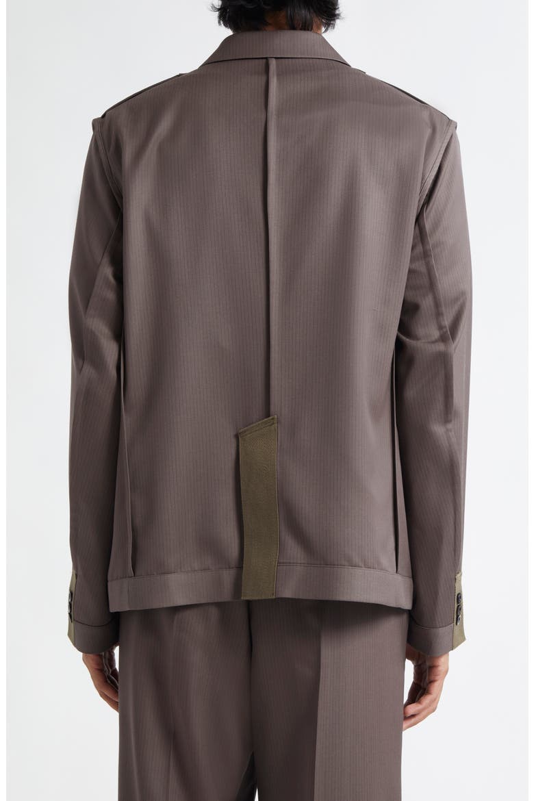 Sacai Pinstripe Double Breasted Wool Doeskin Blazer (Men) | Nordstrom