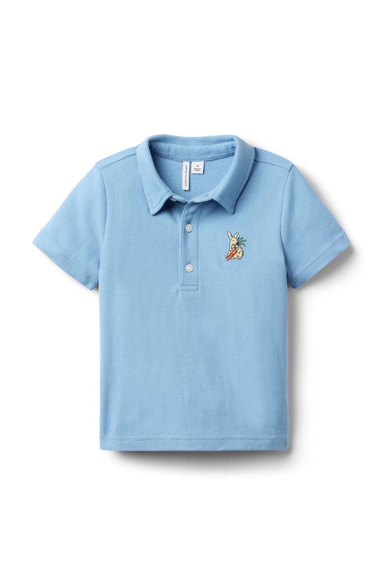 Janie and Jack Bunny Pique Polo, Main, color, Blue