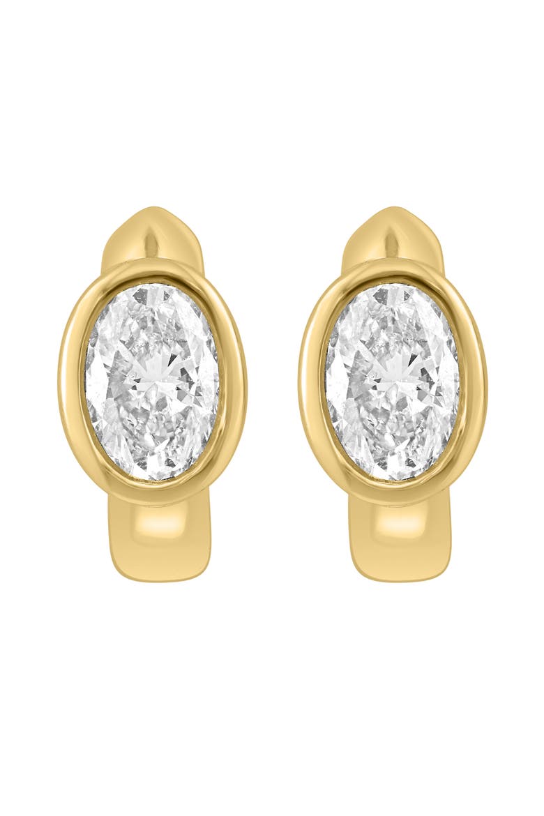 Oval Lab Grown Diamond Huggie Hoop Earrings, Alternate, color, GOLD
