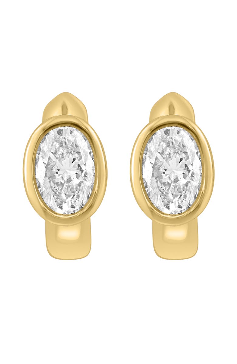 EFFY Oval Lab Grown Diamond Huggie Hoop Earrings, Alternate, color, Gold
