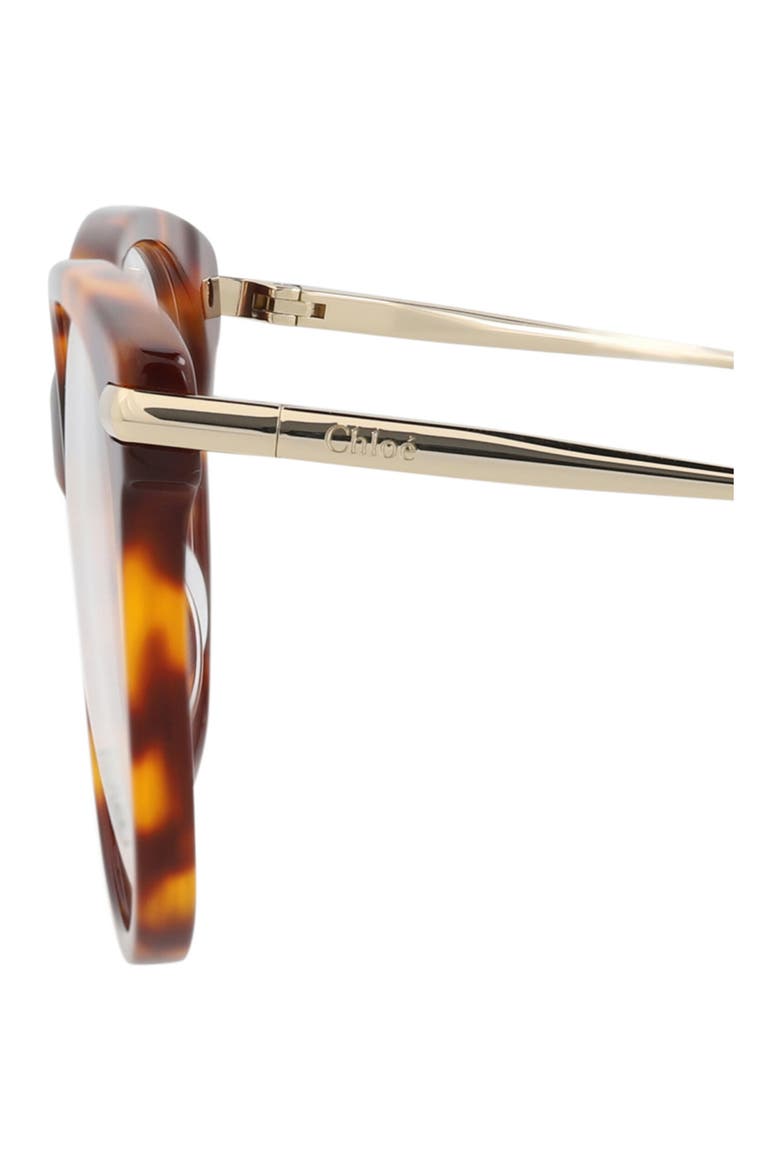 53mm Cat Eye Optical Glasses, Alternate, color, HAVANA GOLD TRANSPARENT