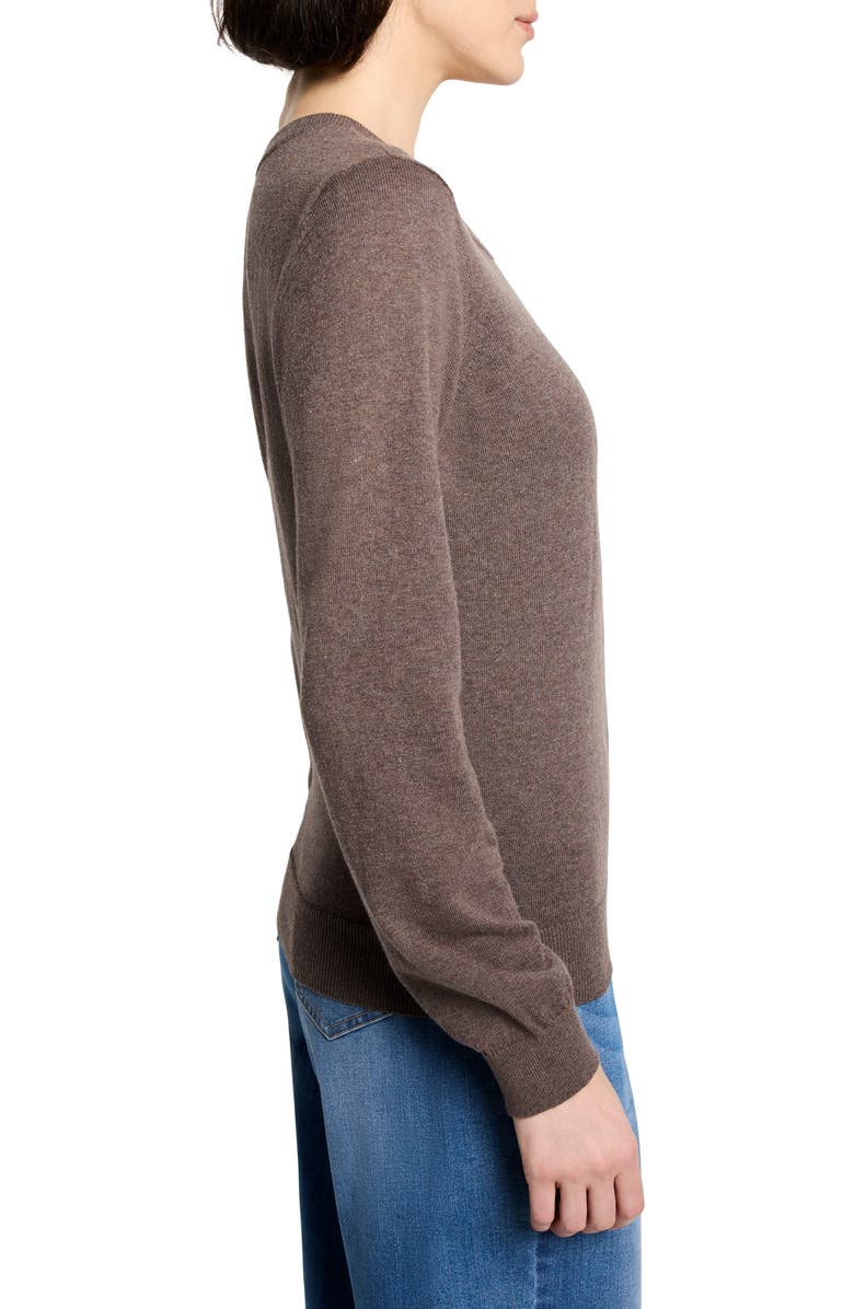 NIC+ZOE Pure Cotton Crewneck Sweater, Alternate, color, Cocoa