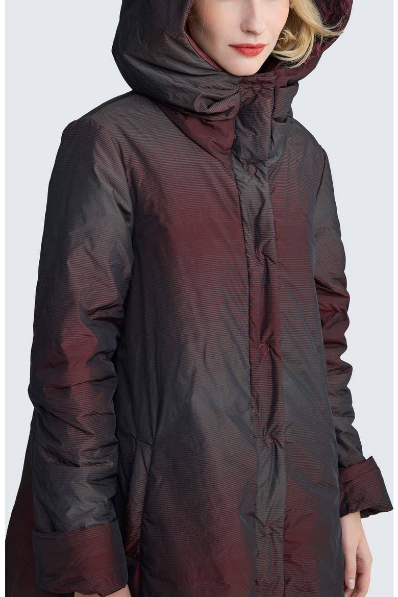 Serein Long Gradient Puffer Coat, Alternate, color, Mulberry