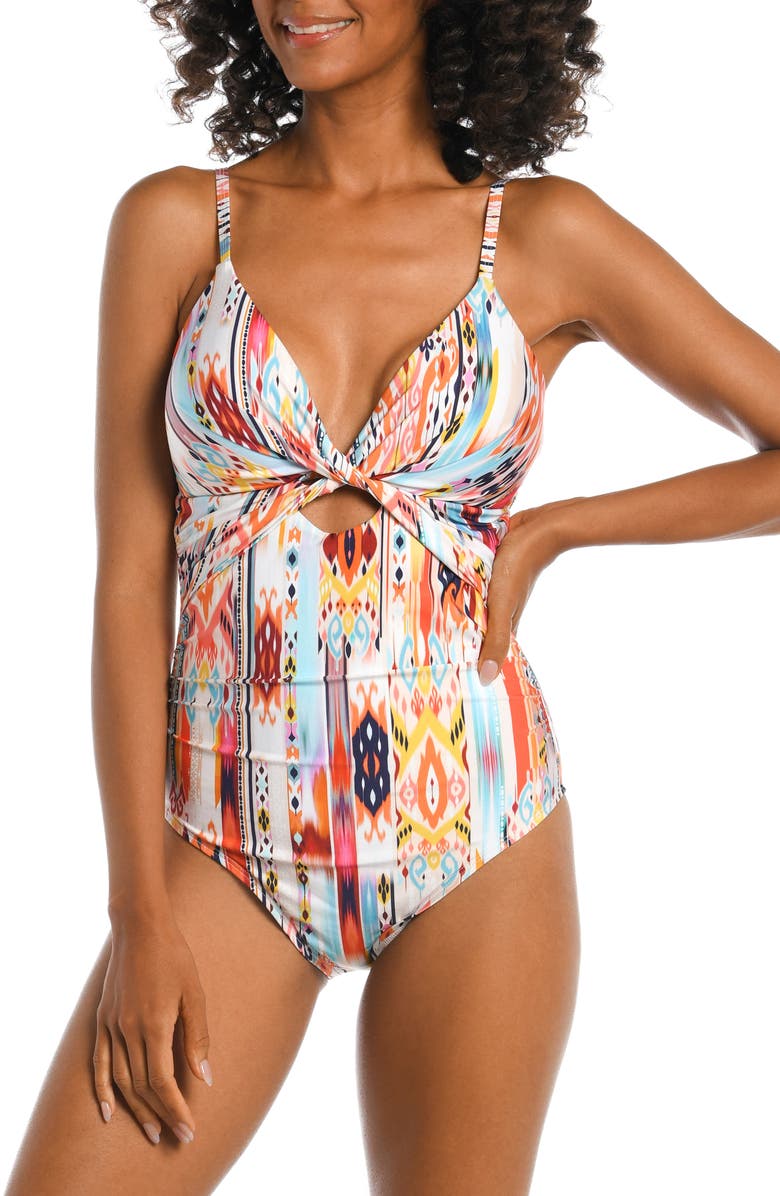 La Blanca Desert Dream Twist Keyhole One-Piece Swimsuit, Main, color, 