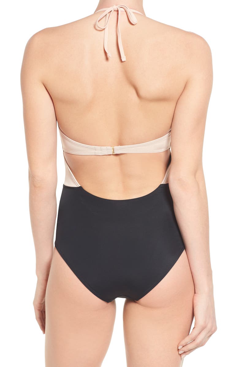 Topshop Scallop One-Piece Swimsuit, Alternate, color,