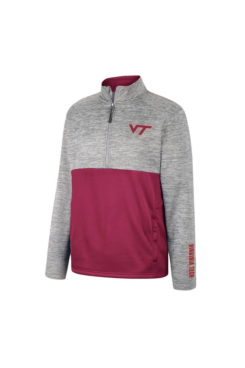 Men's Colosseum Gray Virginia Tech Hokies John Half-Zip Jacket, Alternate, color, Gray