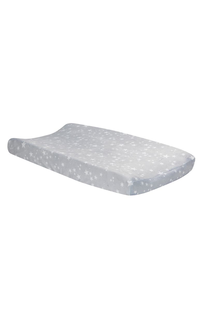 Lambs & Ivy Milky Way Stars Minky Baby Changing Pad Cover, Main, color, 