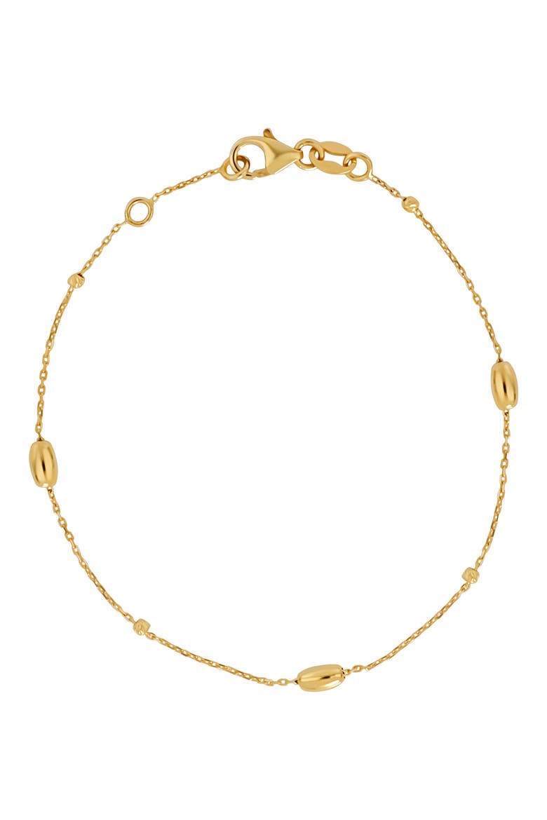 14K Gold Beaded Station Line Bracelet, Main, color, 14K YELLOW GOLD