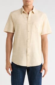 Lucky Brand San Gabriel Short Sleeve Cotton Button-Up Shirt