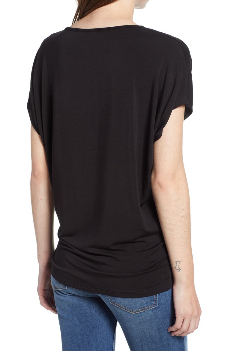 'Mayr' V-Neck Tee, Alternate, color, BLACK