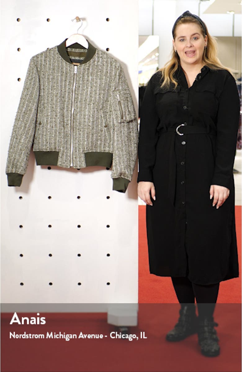 Manston Herringbone Wool Blend Bomber Jacket, sales video thumbnail