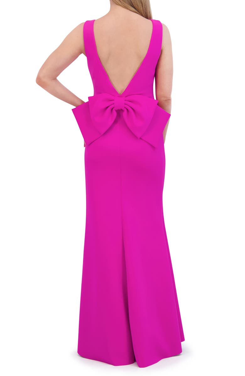 Eliza J Bow Back Sleeveless Gown, Alternate, color,