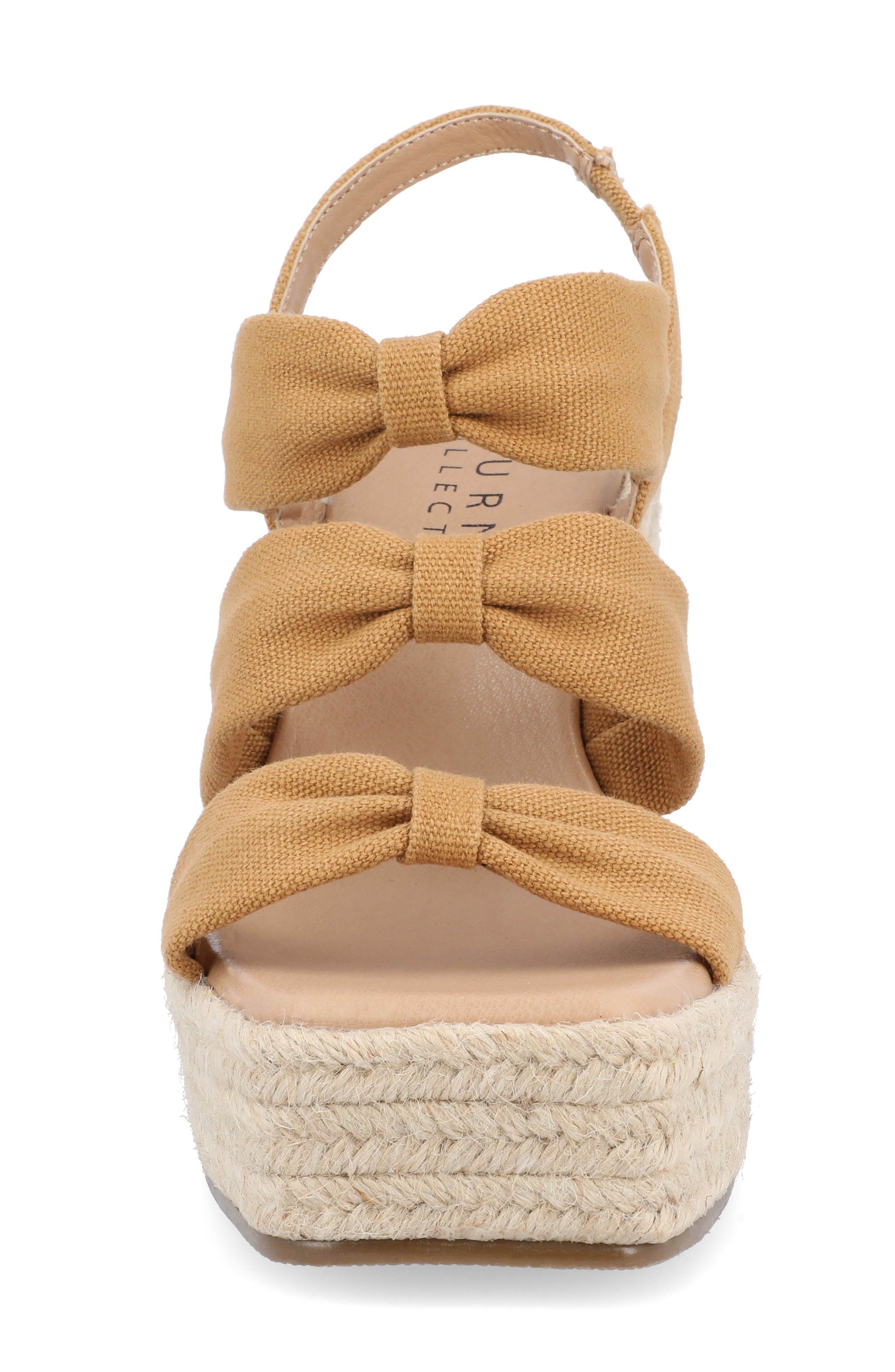 Journee Collection Santorynn Platform Wedge Espadrille Sandal, Alternate, color, Tan