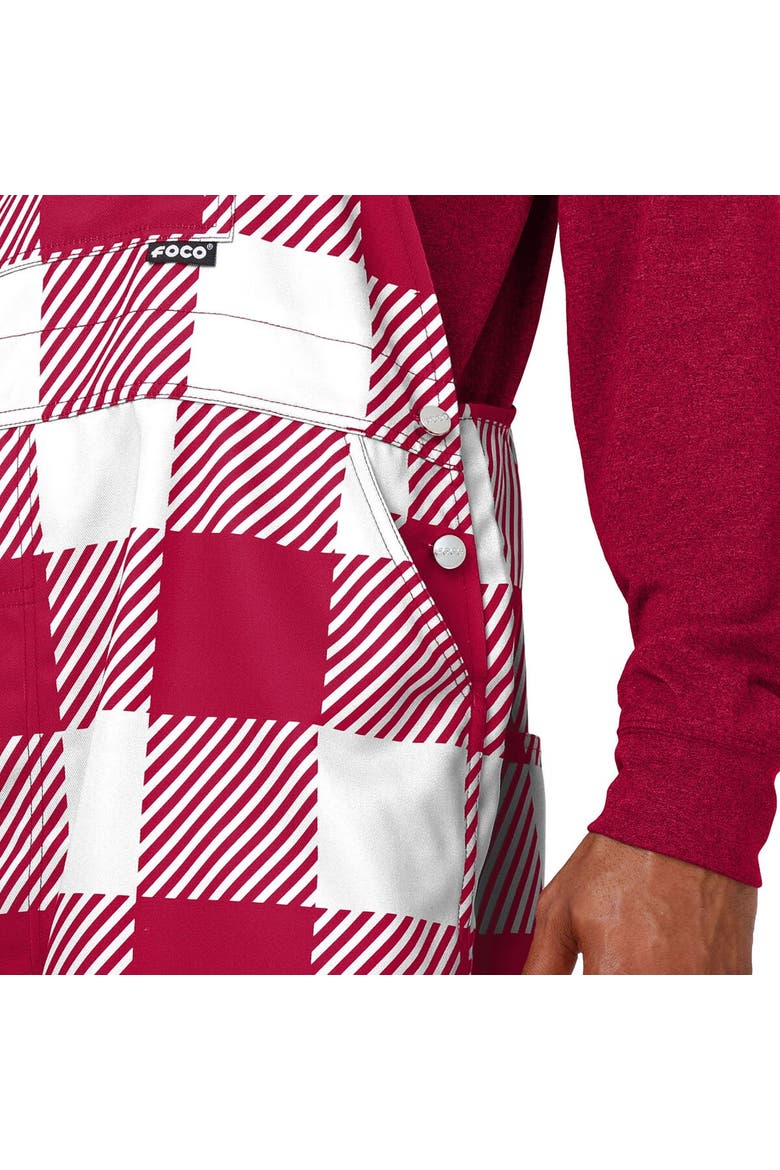 Men's FOCO  Cardinal Arizona Cardinals Big Logo Plaid Overalls, Alternate, color, Cardinal