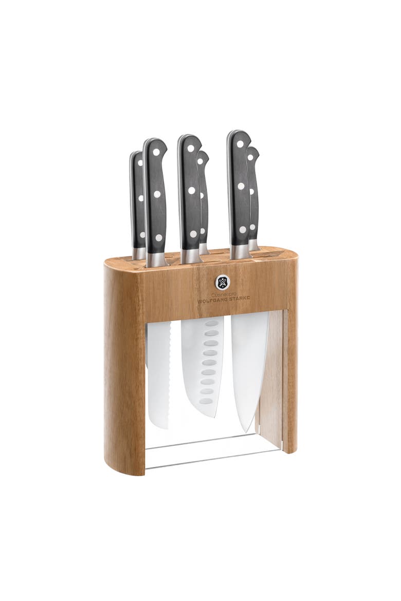 WOLFGANG STARKE Klar 7-Piece Knife Block, Main, color, Black