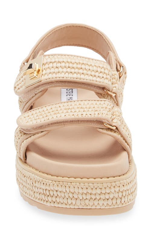 Steve Madden Bigmona Raffia Slingback Platform Sandal In Natural Raffia