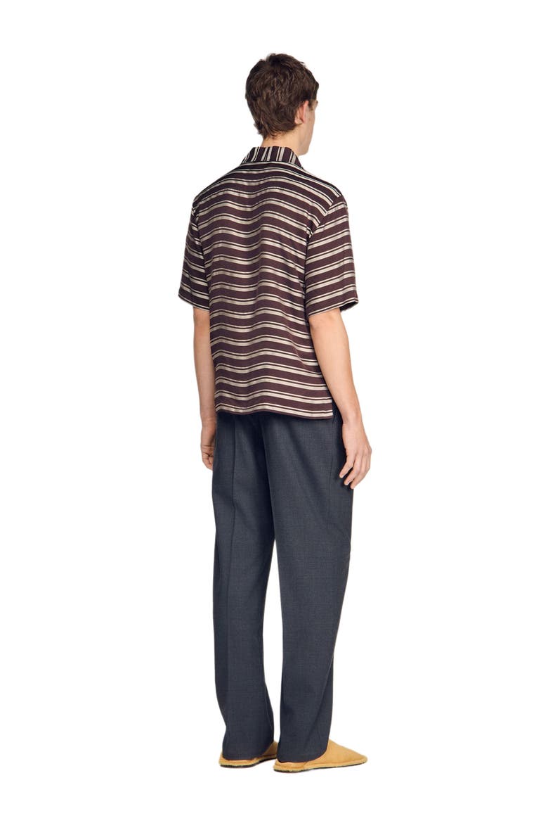 Striped boat neck shirt, Alternate, color, Chocolate