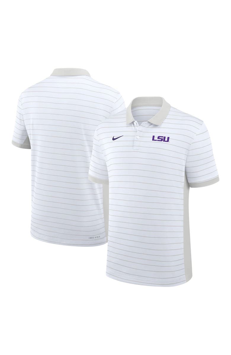 Nike Men's Nike White LSU Tigers 2025 Early Season Coaches Sideline Victory Stripe Performance Polo, Main, color, White