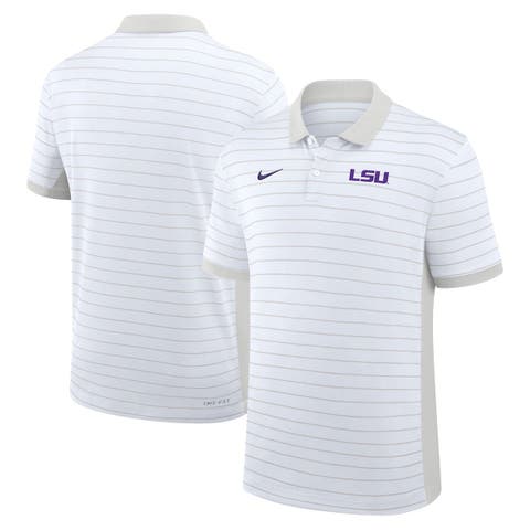 Men's Nike White LSU Tigers 2025 Early Season Coaches Sideline Victory Stripe Performance Polo
