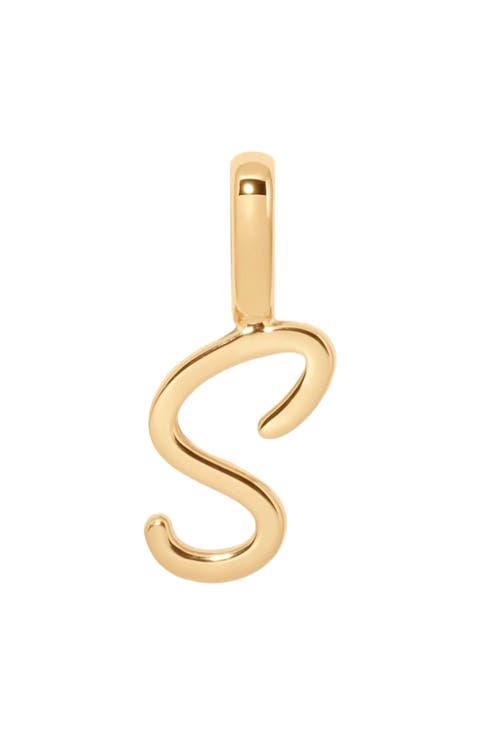 Script Initial Charm Gold Vermeil