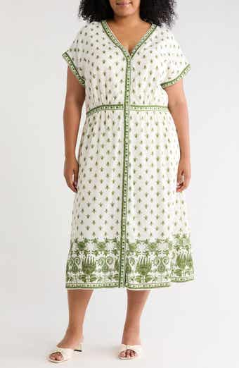 Button Front Midi Dress