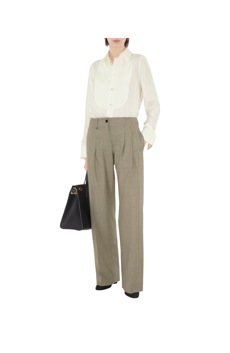Burberry Wool Tailored Trousers, Alternate, color, Olive Drab