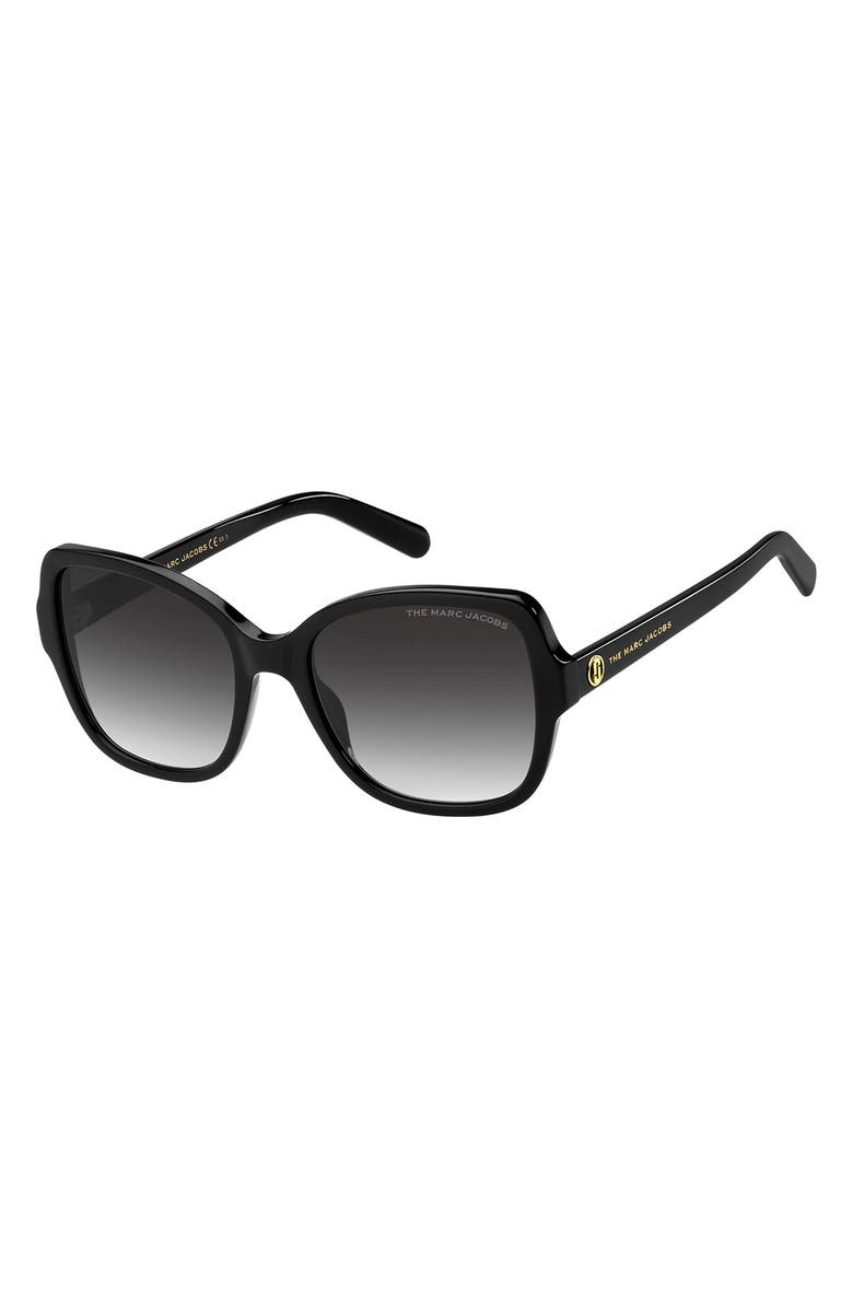 Marc Jacobs 55mm Square Sunglasses, Alternate, color, Black / Grey Shaded