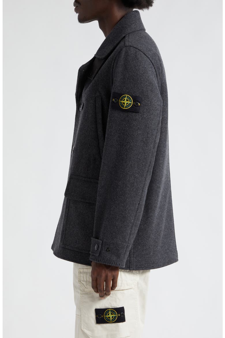 Wool Blend Peacoat, Alternate, color, V0067- DARK GREY