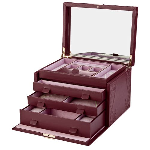 Wolf Liberty Large Jewelry Box In Burgundy