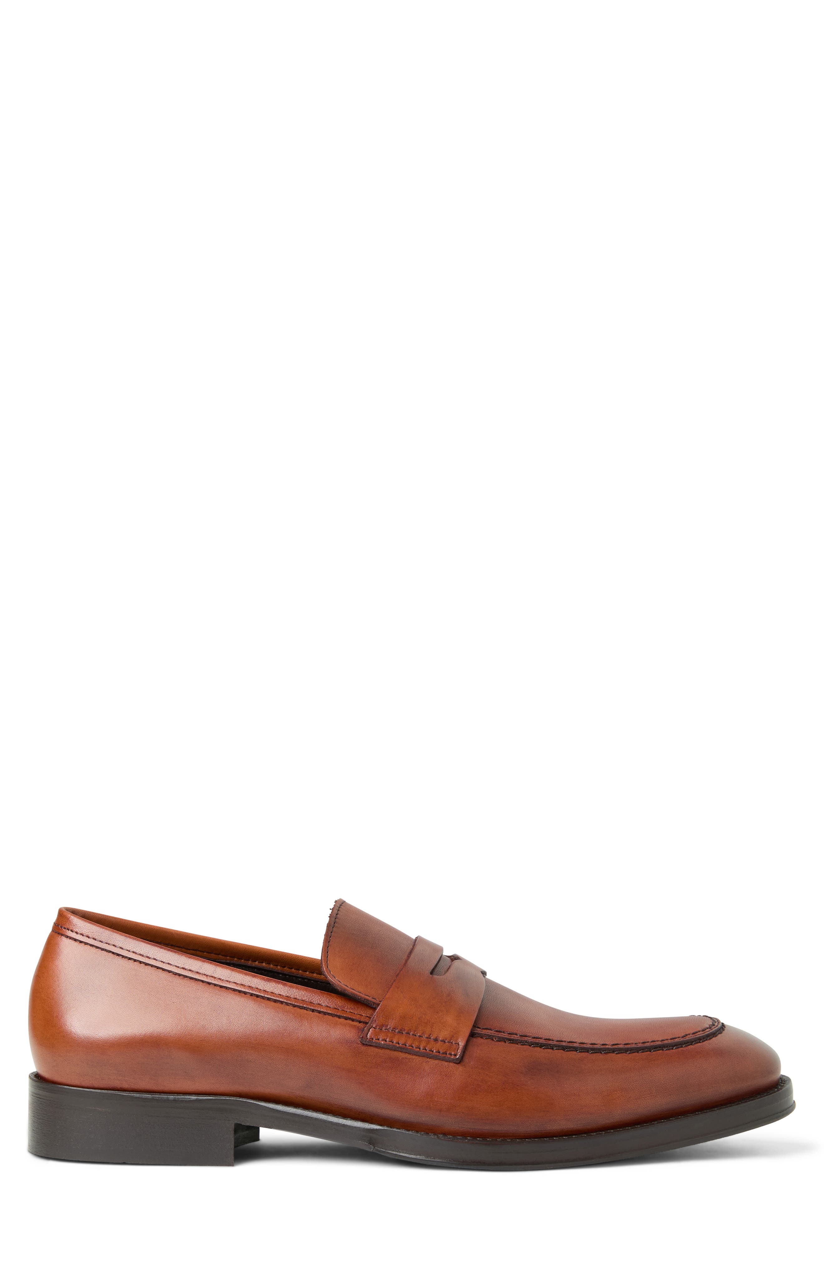 Cosmo Saffiano Leather Penny Loafer, Alternate, color, COGNAC