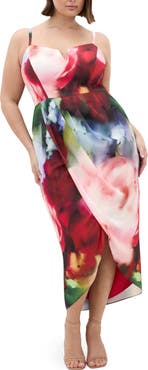 City Chic Sassy Pleat Front Midi Dress