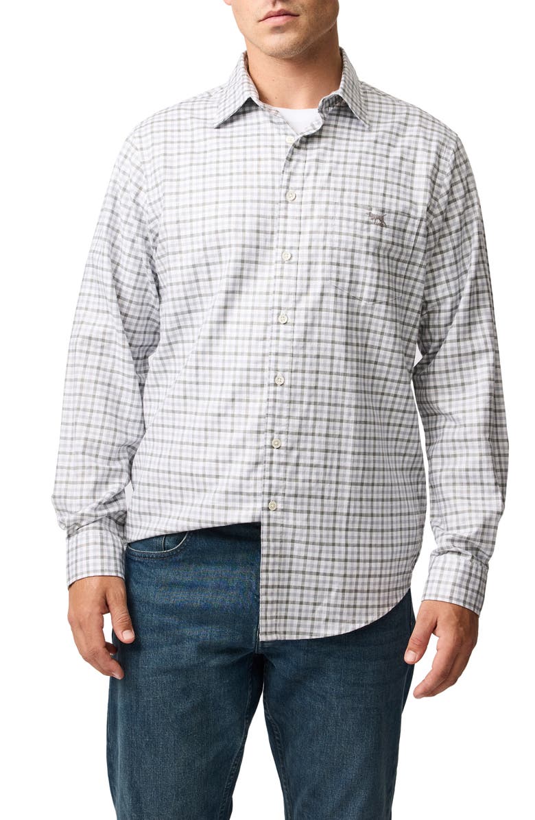 Rodd & Gunn Gebbies Valley Gingham Button-Up Cotton & Linen Shirt, Main, color, 