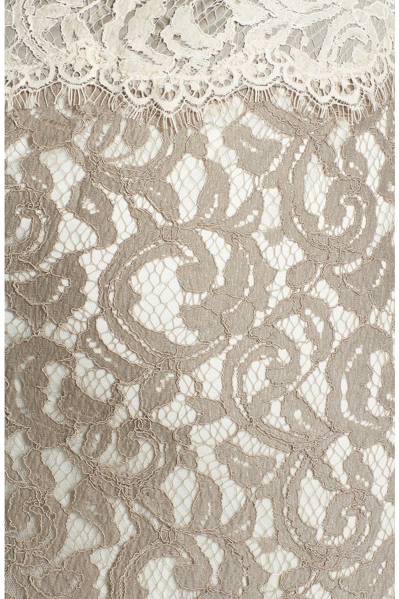 Mock Two Piece Lace Gown, Alternate, color, LATTE