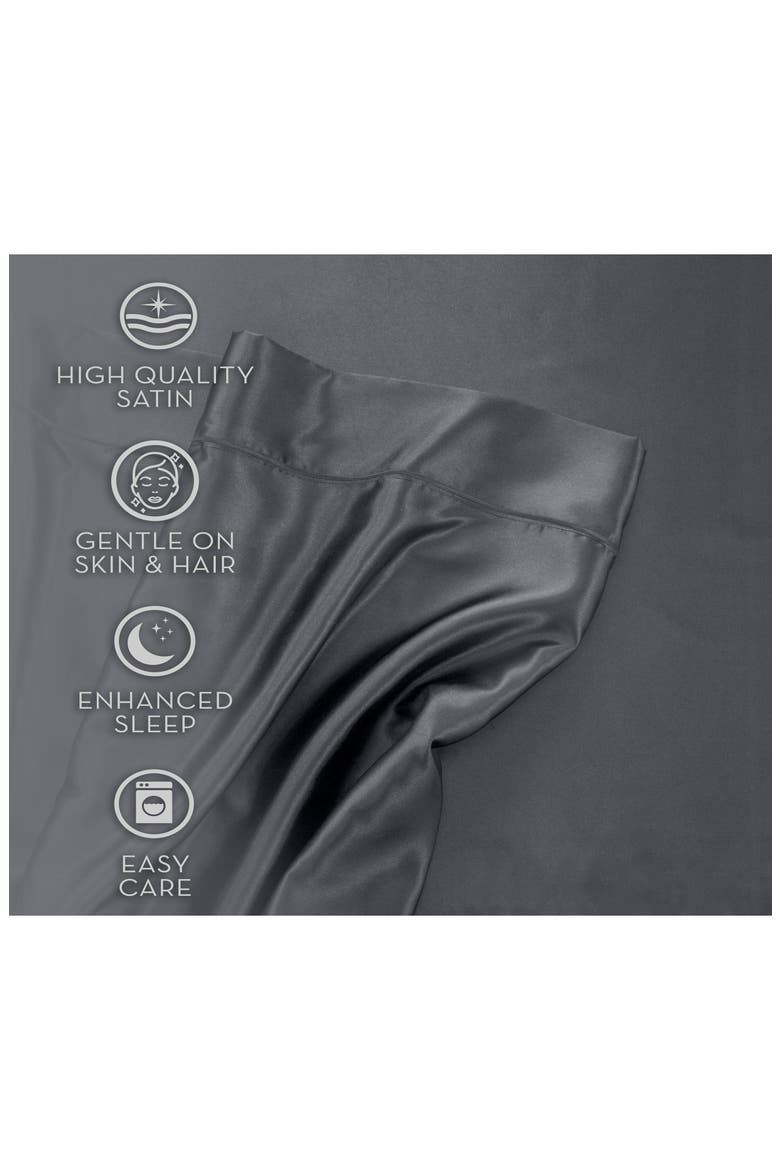 Elegance Satin Sheet Set, Alternate, color, SILVER