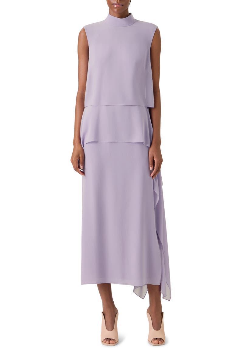 Layered Silk Georgette Dress, Main, color, MALVA