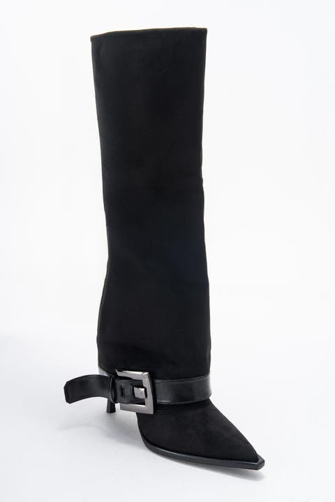 Elva Buckle Strap Knee High Boot (Women)