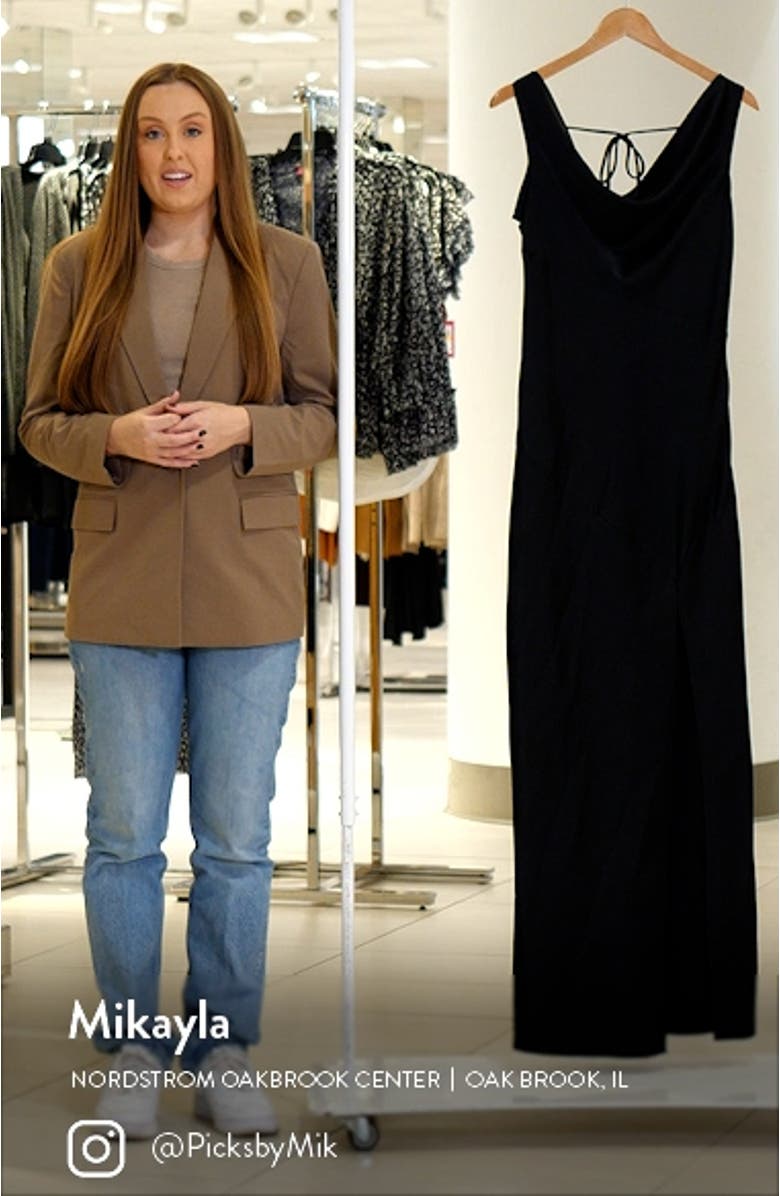 The Lea Cowl Neck Satin Gown, sales video thumbnail