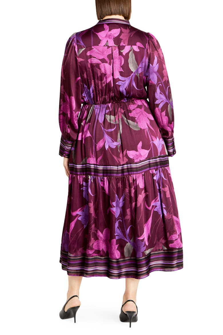 Amiyah Floral & Stripe Long Sleeve Maxi Dress, Alternate, color, PURPLE PRINT
