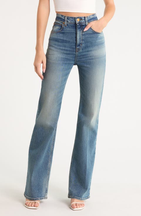 The Crease High Waist Flare Leg Jeans