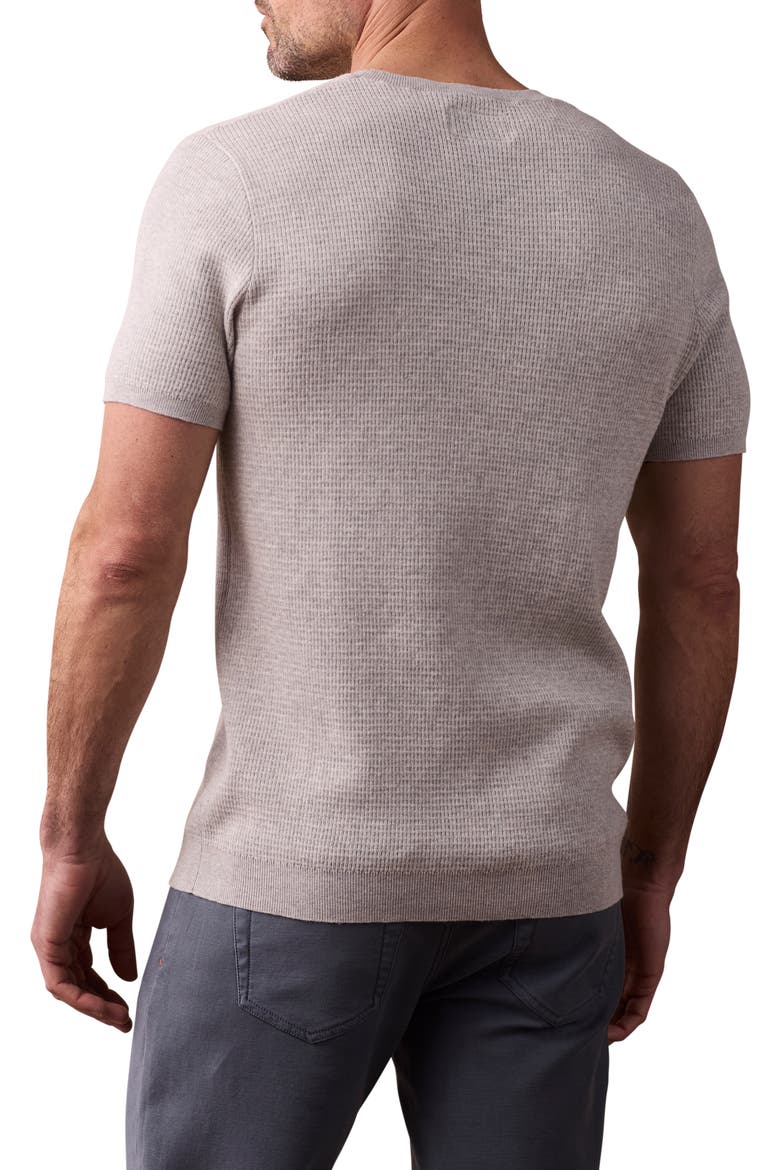 Waffle Stitch Short Sleeve Sweater, Alternate, color, STONE