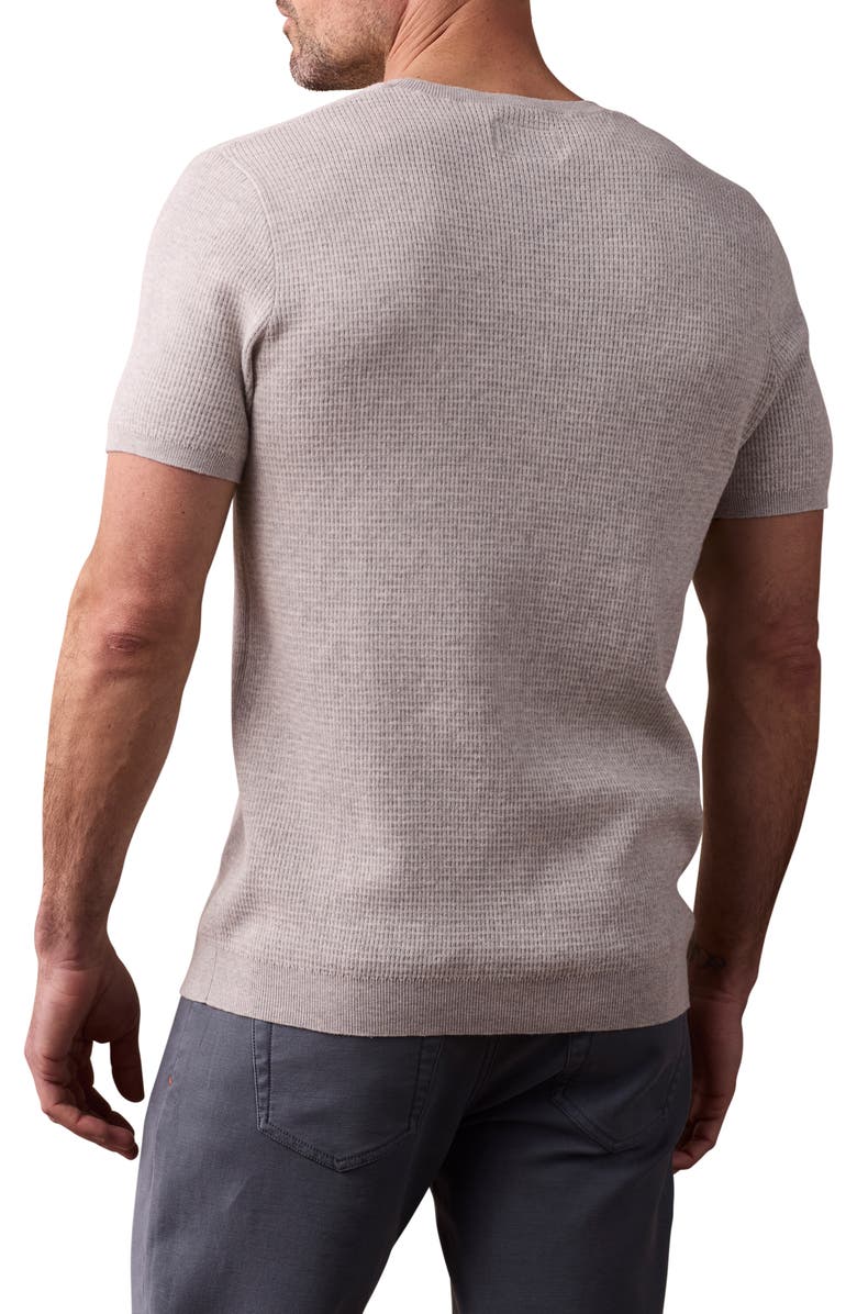 The Normal Brand Waffle Stitch Short Sleeve Sweater, Alternate, color, Stone